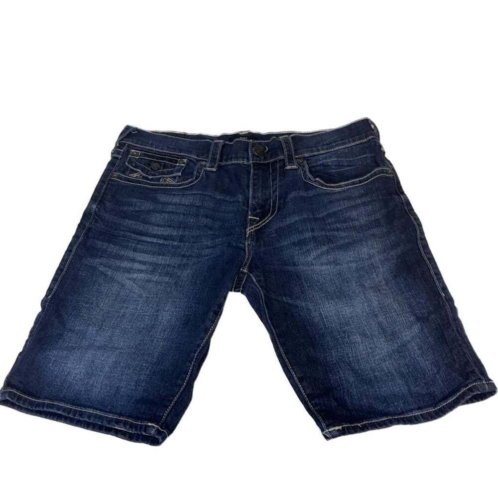 True Religion Ricky Relaxed Straight Denim Shorts Size 33